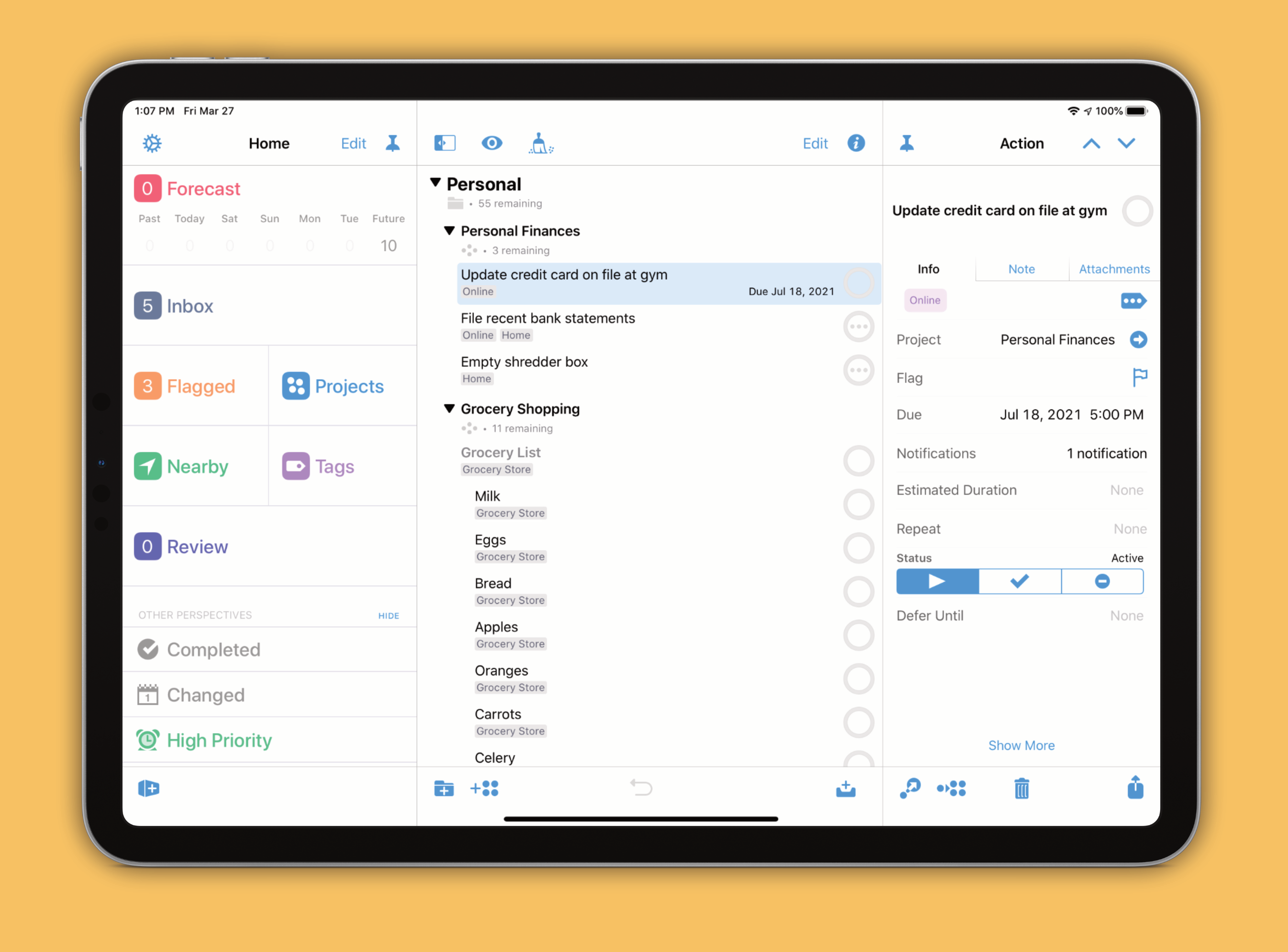 OmniFocus 3 for macOS, iPadOS, and iOS